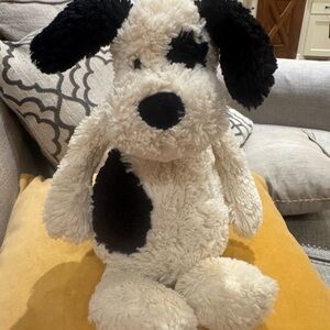 Jellycat pot dog lovey Plush Dog Toy - Black and White